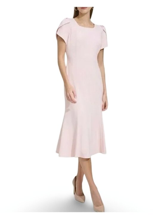 Marc New York Dresses & Skirts - Marc New York Pink Sheath Tulip Midi Dress‎ Womens 18 Square Neck Office Party